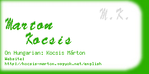 marton kocsis business card